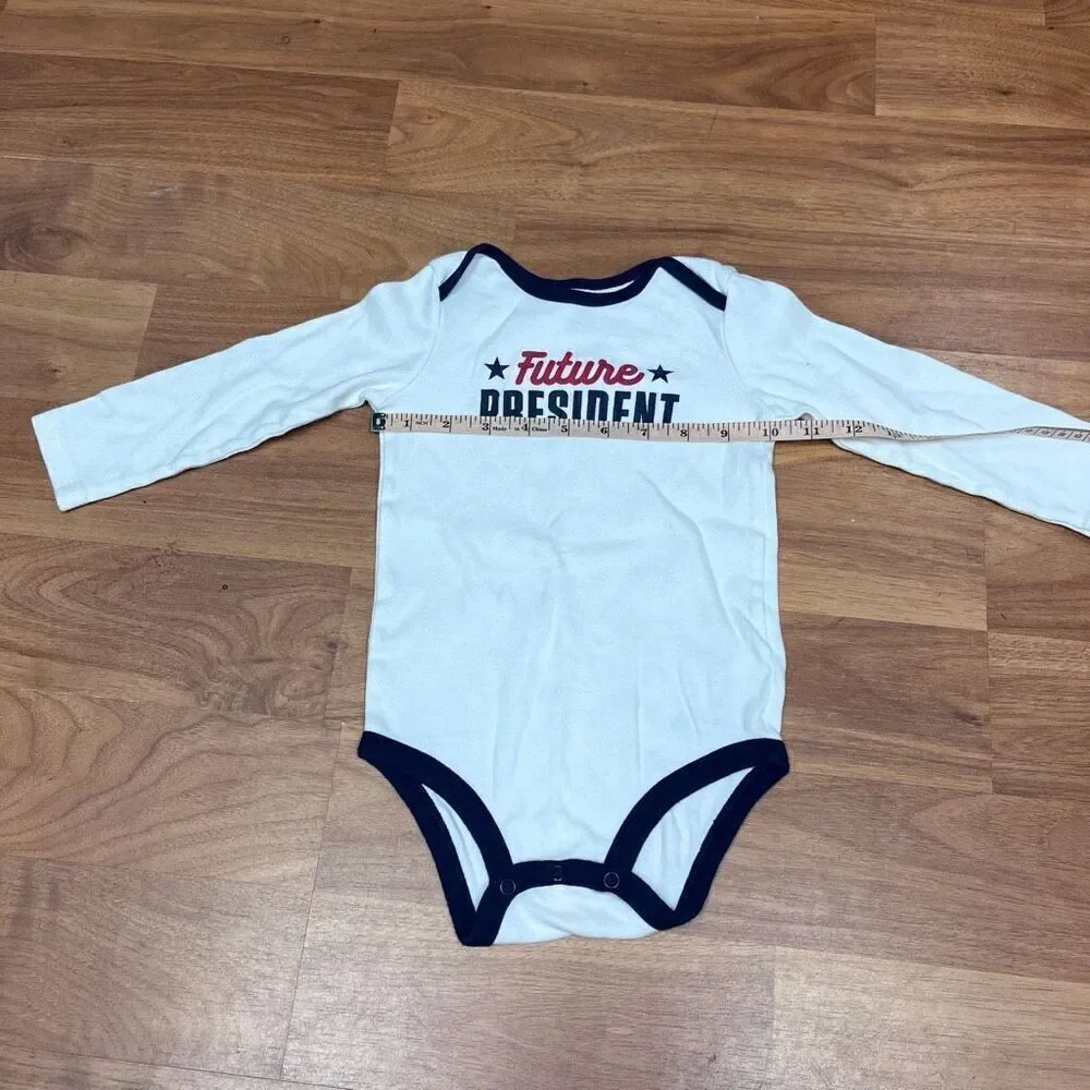 Carter's Baby Boys Future President Long Sleeve Single Bodysuit Ivory Size 24M